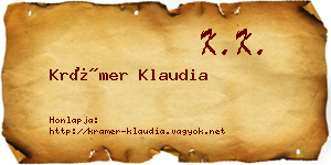 Krámer Klaudia névjegykártya